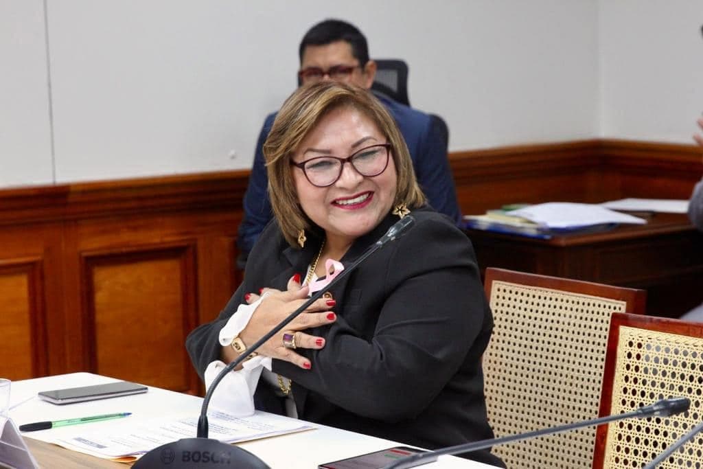 Cruz María Zeta Chunga durante una sesión de comisión